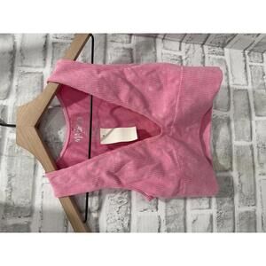 Madrag Pink Ribbed Crop Top S/M